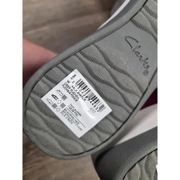 Clarks Cloudsteppers ARLA SHAYLIE Sandals Deep Fuscia Pink Fabric NEW IN BOX 8.5 - Picture 6 of 7